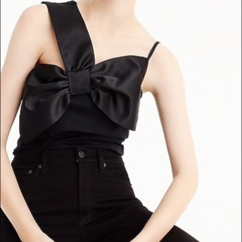 Jcrew satin and cotton asymmetrical top, medium